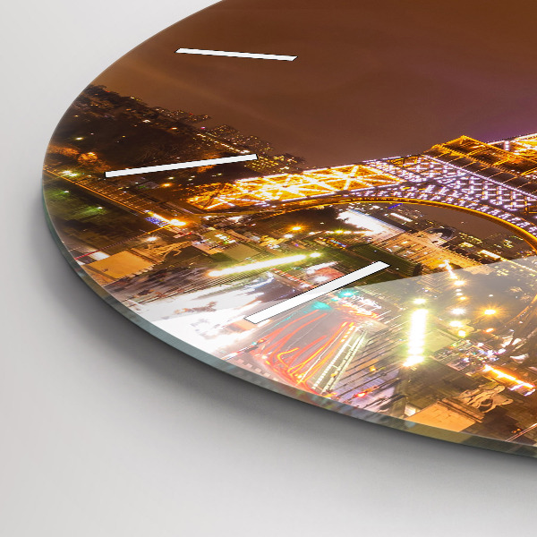 hodiny na skle Osvětlená Eiffelova věž