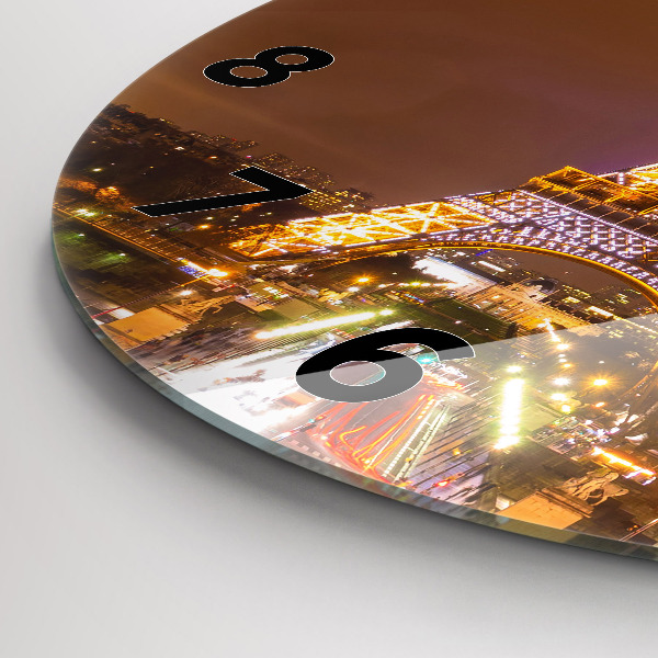 hodiny na skle Osvětlená Eiffelova věž