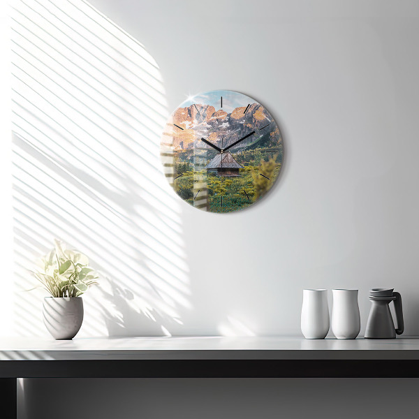 hodiny na skle Chata v Tatrách