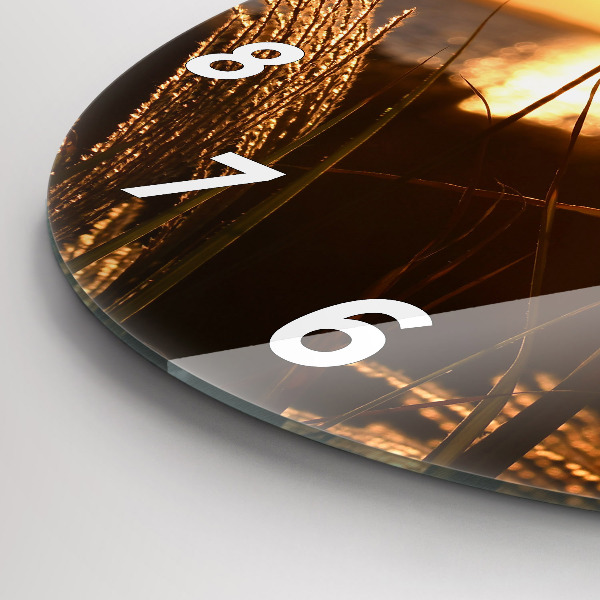 hodiny na skle Pšenice ve zlatém slunci