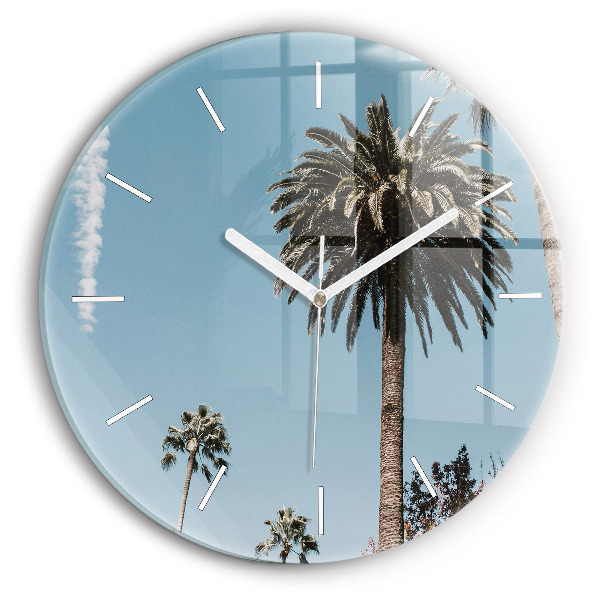 hodiny na skle Palmy v Los Angeles
