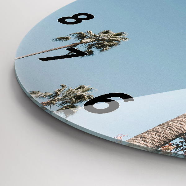 hodiny na skle Palmy v Los Angeles