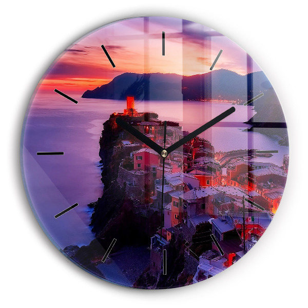 hodiny na skle Domy u jezera