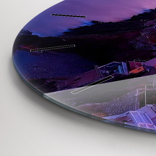 hodiny na skle Domy u jezera