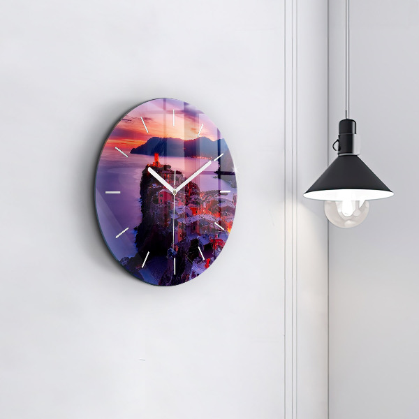 hodiny na skle Domy u jezera