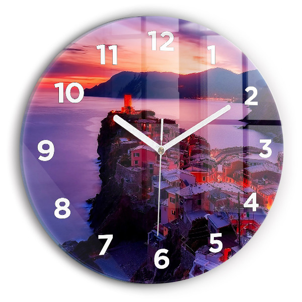 hodiny na skle Domy u jezera