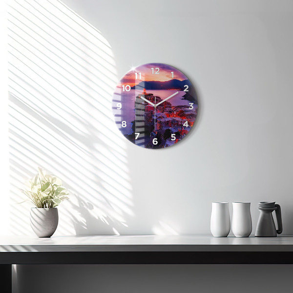 hodiny na skle Domy u jezera