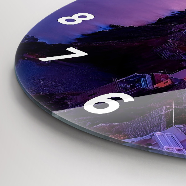 hodiny na skle Domy u jezera