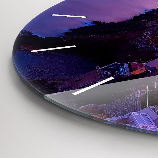 hodiny na skle Domy u jezera