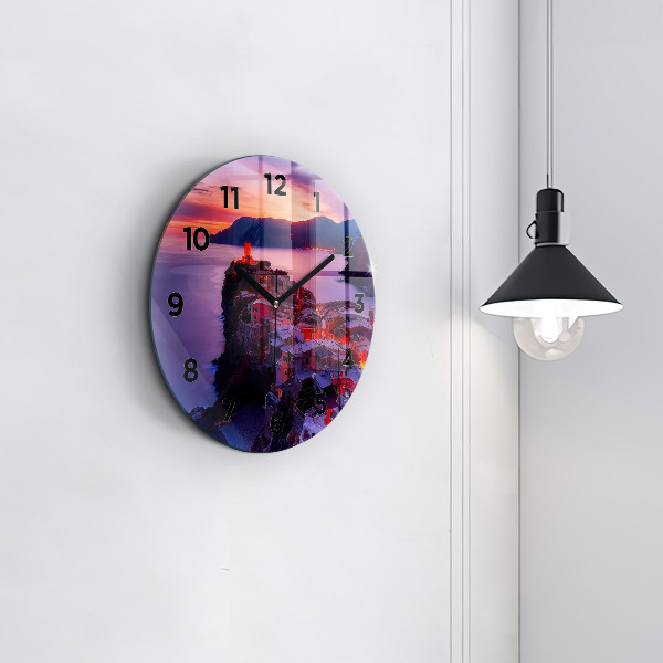 hodiny na skle Domy u jezera