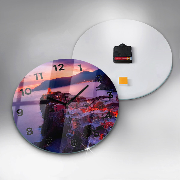 hodiny na skle Domy u jezera