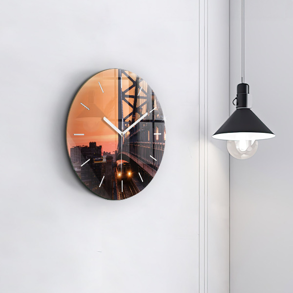 hodiny na skle Most Benjamina Franklina