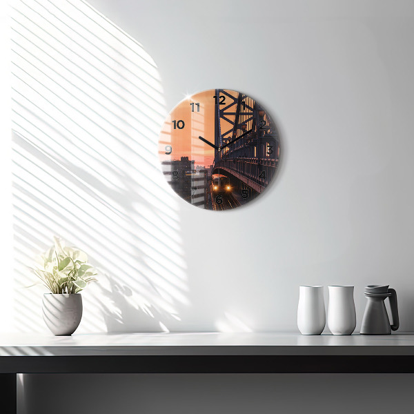 hodiny na skle Most Benjamina Franklina