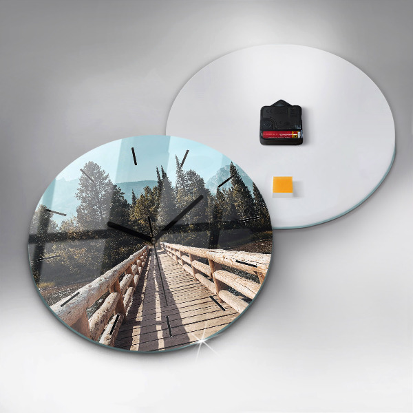 hodiny na skle Hory v Yellowstonu