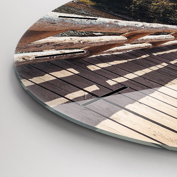 hodiny na skle Hory v Yellowstonu