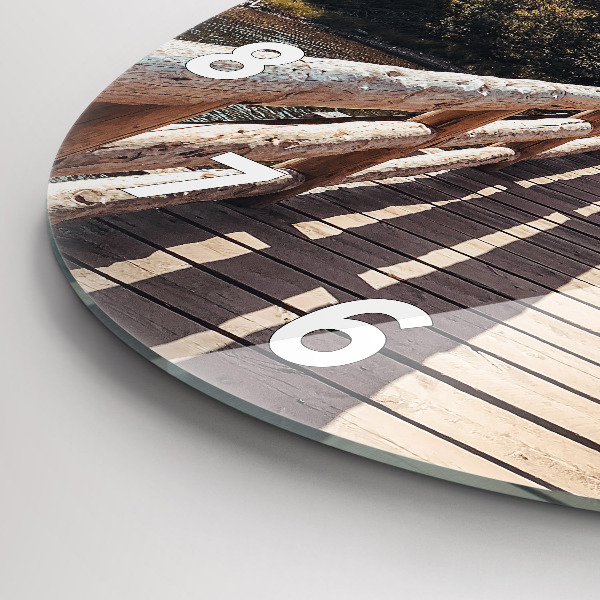 hodiny na skle Hory v Yellowstonu