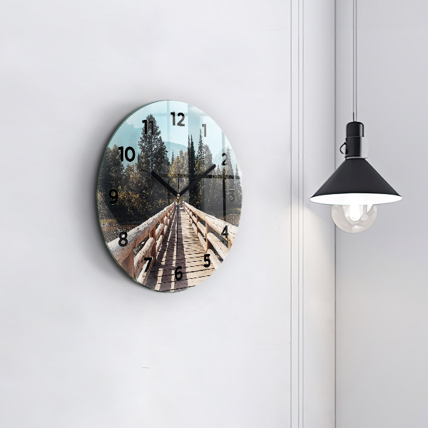 hodiny na skle Hory v Yellowstonu