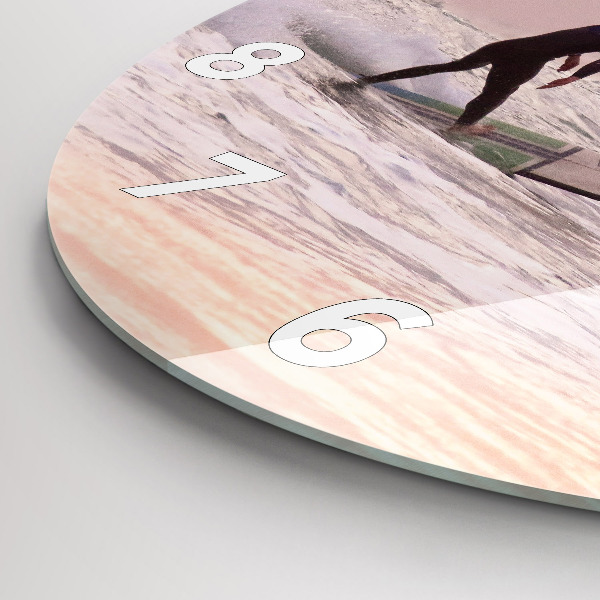 hodiny na skle Surfař na Havaji