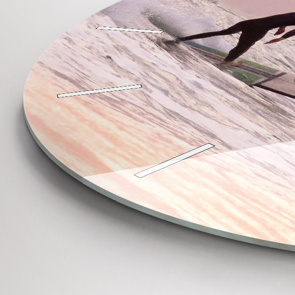 hodiny na skle Surfař na Havaji