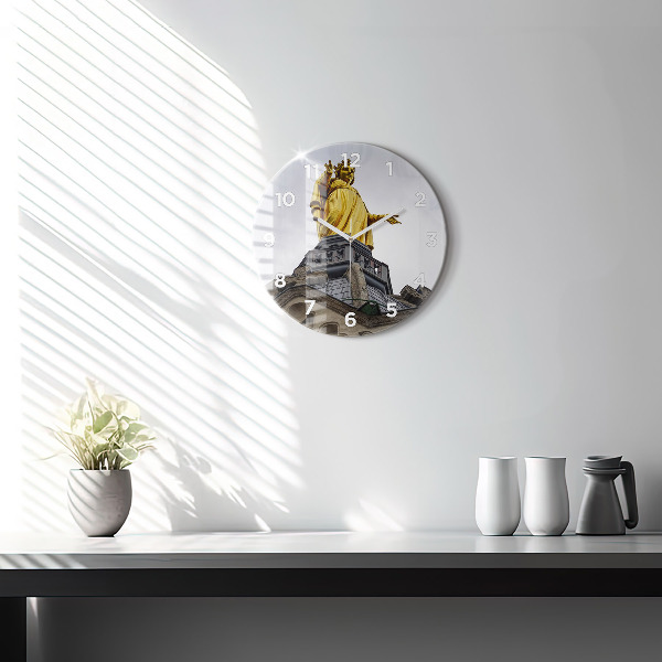 hodiny na skle Socha Panny Marie v Lyonu