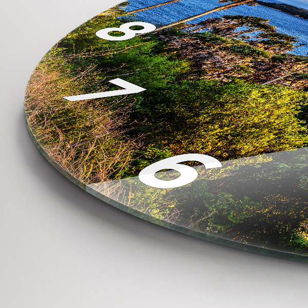 Kulaté skleněné hodiny s fotkou Phuket v Thajsku