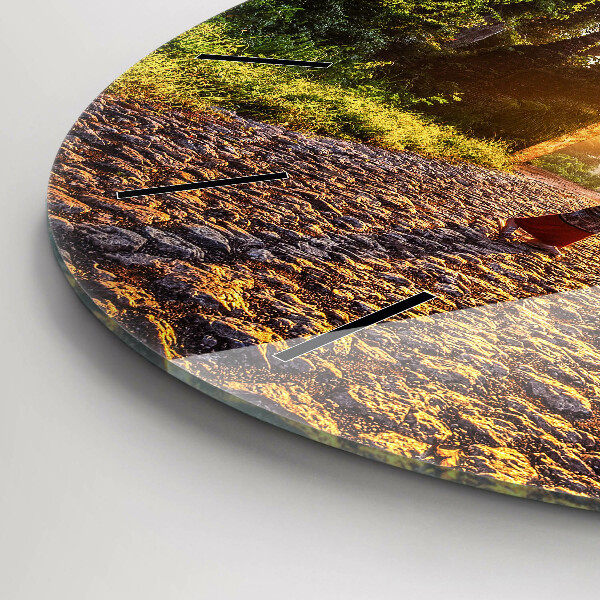 Kulaté skleněné hodiny s fotkou Park Surat Thani v Thajsku