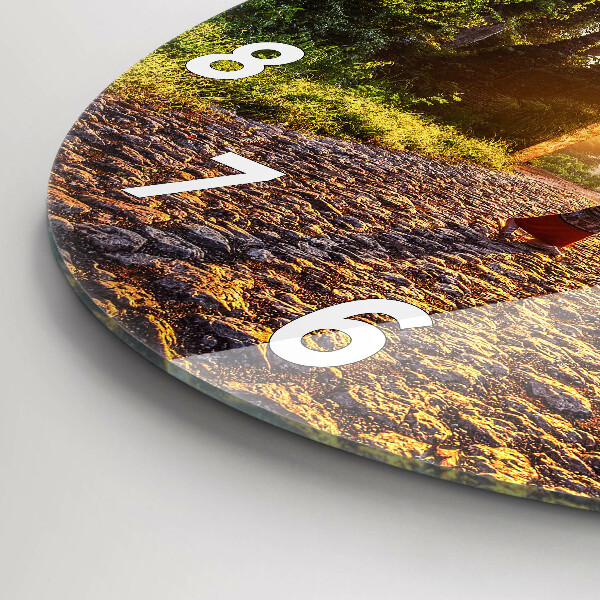 Kulaté skleněné hodiny s fotkou Park Surat Thani v Thajsku