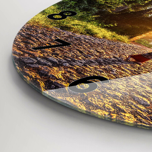 Kulaté skleněné hodiny s fotkou Park Surat Thani v Thajsku