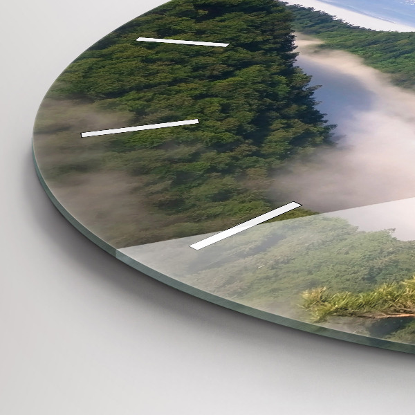 Kulaté skleněné hodiny s fotkou Vrchol Sokolica v Pieninách