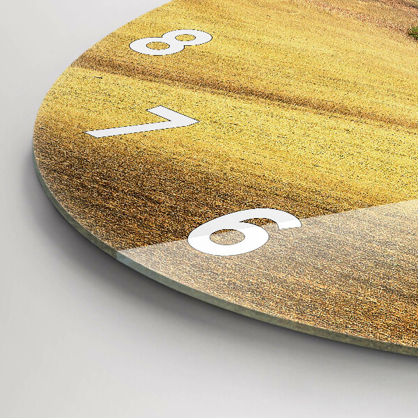 Kulaté skleněné hodiny s fotkou Morava Venkovská krajina