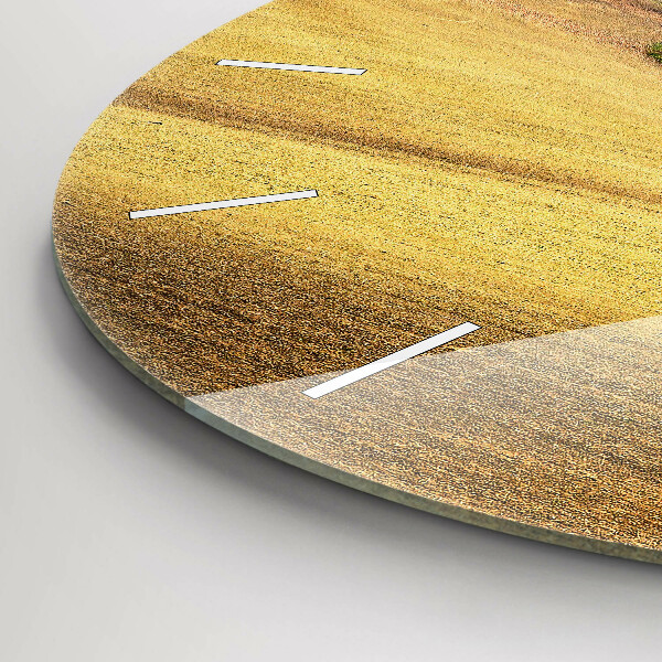 Kulaté skleněné hodiny s fotkou Morava Venkovská krajina