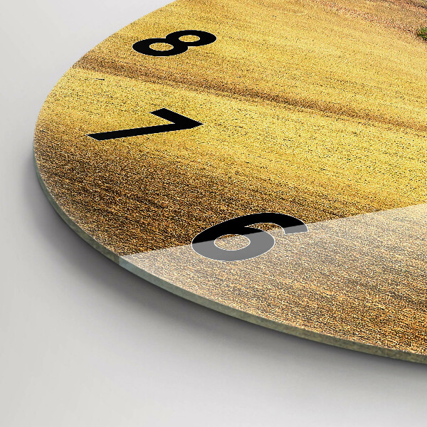 Kulaté skleněné hodiny s fotkou Morava Venkovská krajina