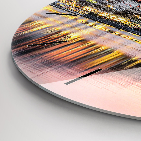 Kulaté skleněné hodiny s fotkou Alster v Hamburku