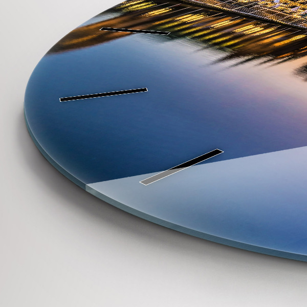 Kulaté skleněné hodiny s fotkou Hamburská radnice