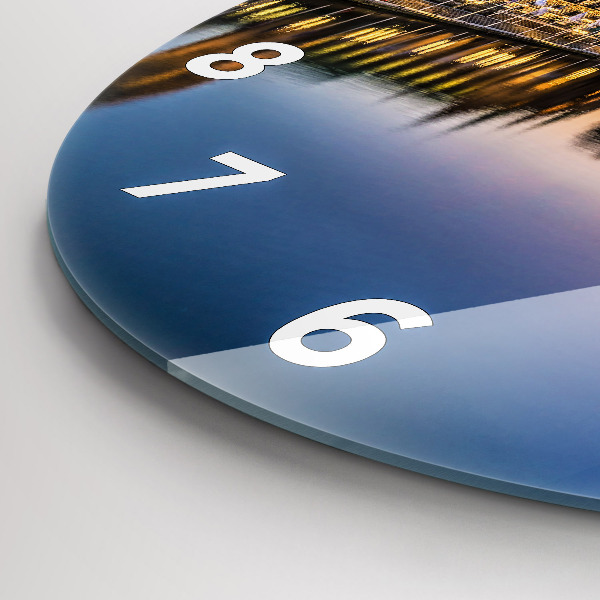 Kulaté skleněné hodiny s fotkou Hamburská radnice