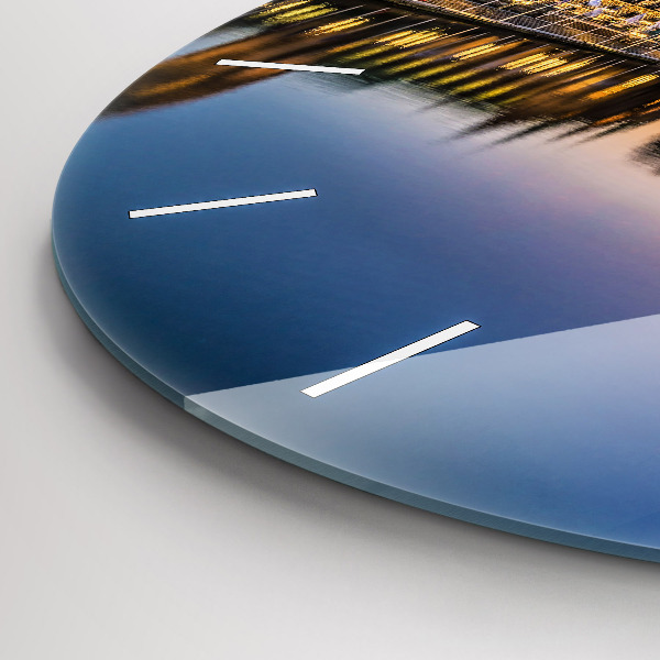 Kulaté skleněné hodiny s fotkou Hamburská radnice