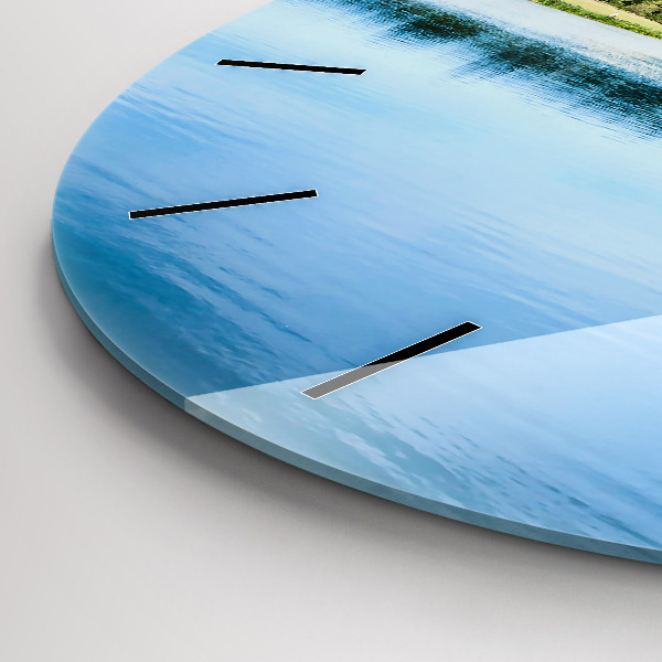 Kulaté skleněné hodiny s fotkou Hrad Leeds