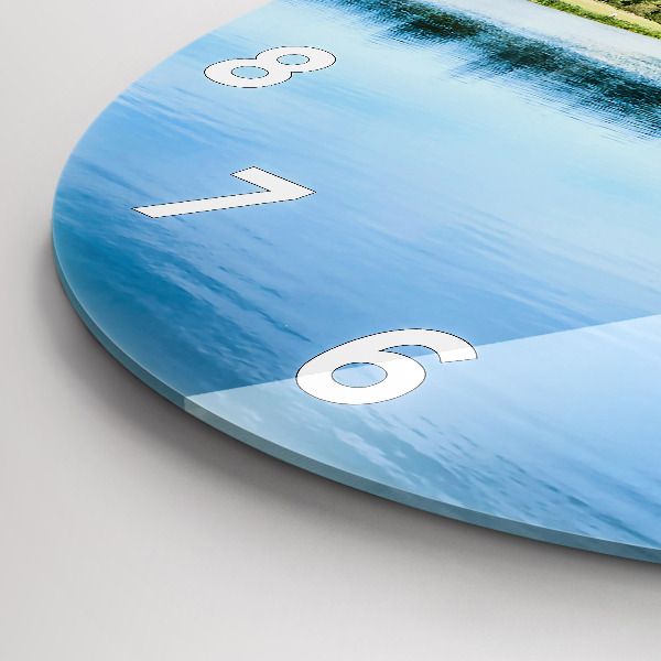 Kulaté skleněné hodiny s fotkou Hrad Leeds