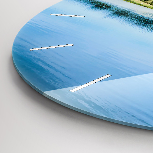 Kulaté skleněné hodiny s fotkou Hrad Leeds