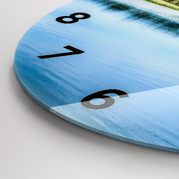 Kulaté skleněné hodiny s fotkou Hrad Leeds