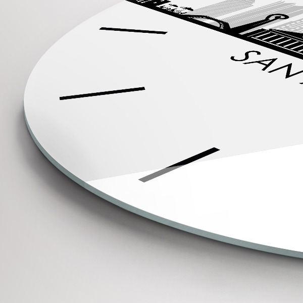 Kulaté skleněné hodiny s fotkou Město San Antonio Texas