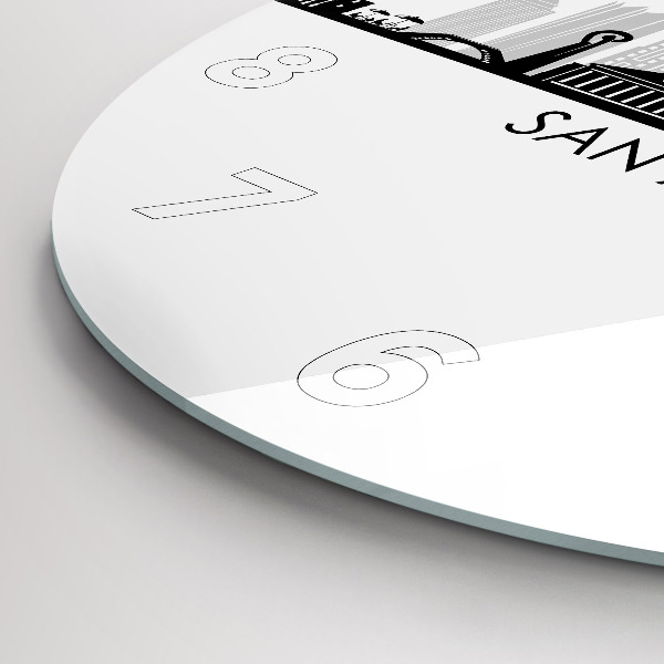 Kulaté skleněné hodiny s fotkou Město San Antonio Texas