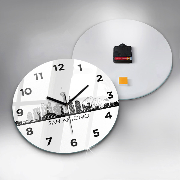 Kulaté skleněné hodiny s fotkou Město San Antonio Texas