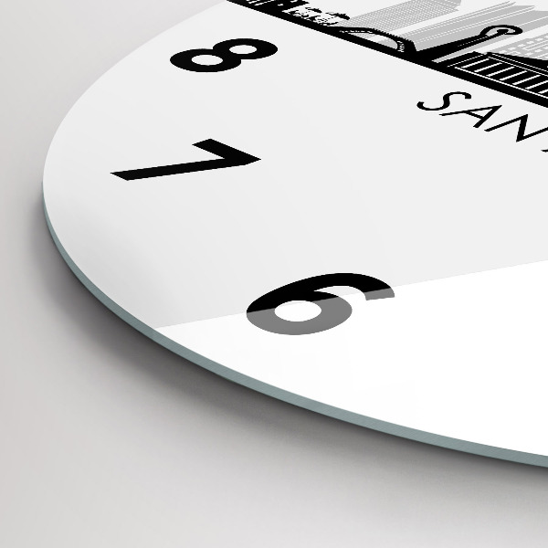 Kulaté skleněné hodiny s fotkou Město San Antonio Texas