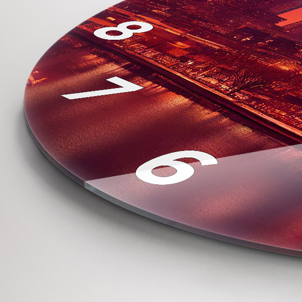 hodiny na skle Noční město ve Filadelfii