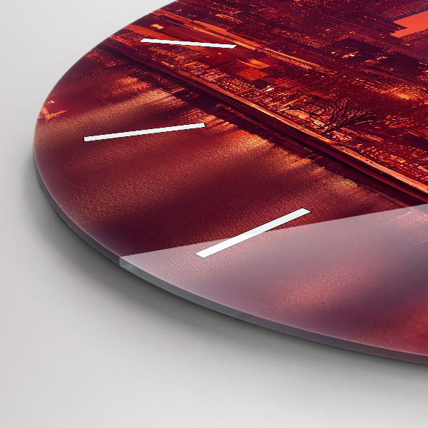 hodiny na skle Noční město ve Filadelfii