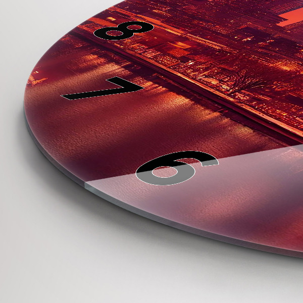 hodiny na skle Noční město ve Filadelfii