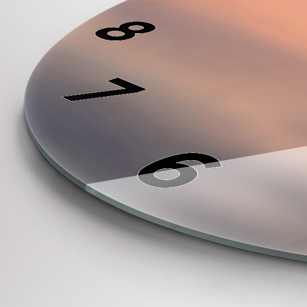 Kulaté skleněné hodiny s fotkou Balaton USA