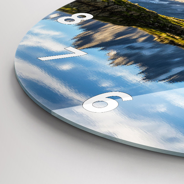 Kulaté skleněné hodiny s fotkou Údolí Chamonix, Alpy