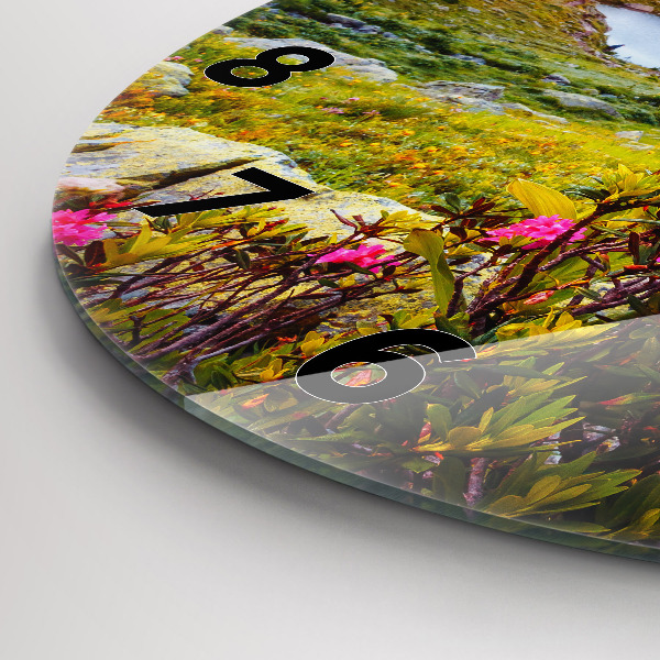 Kulaté skleněné hodiny s fotkou Ledovec Mont Blanc Chamonix